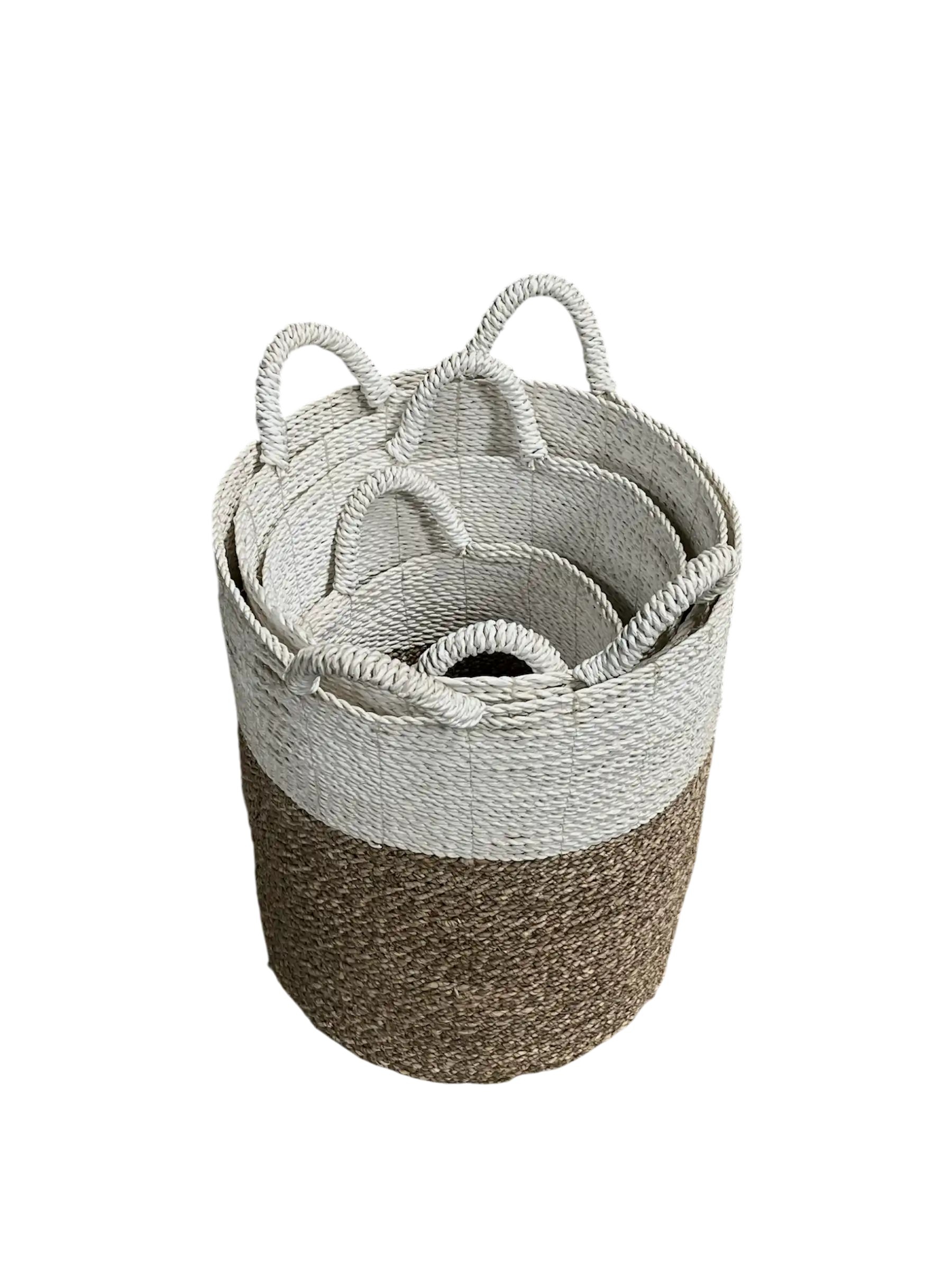 White And Brown Storage Baskets